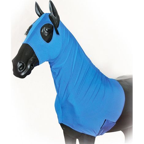 Cagoule en lycra bleu pour chevaux (1/2)