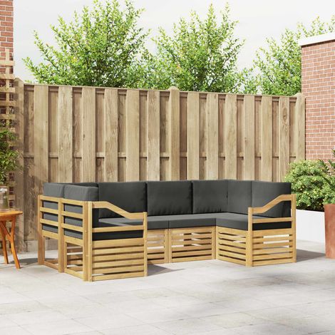 vidaXL Ecksofa Set 6 pcs Weiß und Anthrazit 245 x 126,5 x 73 cm (1/5)