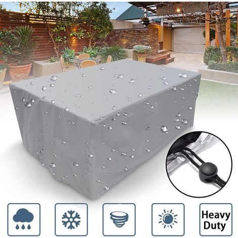 Rectangular protective cover for garden furniture. Made of polyester. Waterproof. Dustproof. UV-resistant. For garden chairs or tables (dimensions: 152×104×71cm) (1/5)