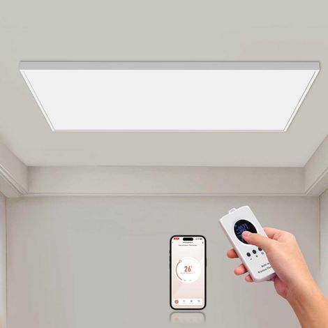 Chauffage infrarouge plafond avec Télécommande 1000 watts, chauffage infrarouge 120 degrés Celsius pour une pièce de 10 à 20㎡ - WIFI (1/5)