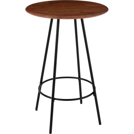 Table haute ronde 60x105 cm en bois et métal - JUNDRO