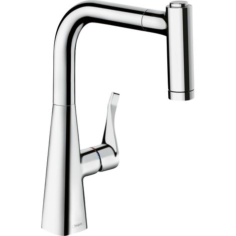 Mitigeur de cuisine monocommande 220 METRIS DN 15, avec sBox, douche extractible chromé (1/8)
