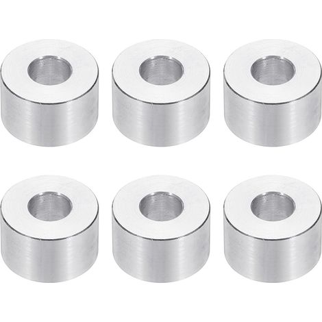 Rondelles en Aluminium M8, 6pcs Entretoise Métallique à Vis Ronde, Rondelle Plate pour Vis Tige Écrous Boulons, Bague d'Écartement en Métal 8.5mm ID x 20mm OD x 15mm Hauteur (1/5)