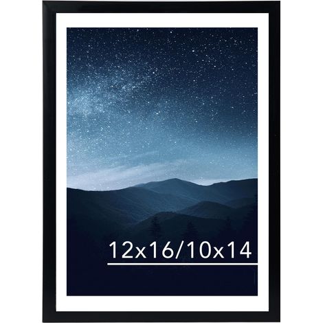 Cadre photo noir 12x16 pour peinture diamant 30 x 40 cm, affichage photo 12 x 16 ou 10 x 14 sans passe-partout, grand cadre de peinture diamant avec plexiglas (1/5)