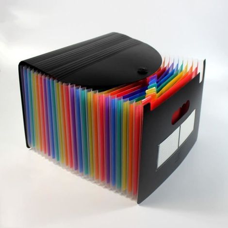 Trieur Extensible 24 Compartiments, Classeur de Documents A4 Grande Capacité Trieur à Soufflets Classeur Rangement Papier Chemise (1/3)