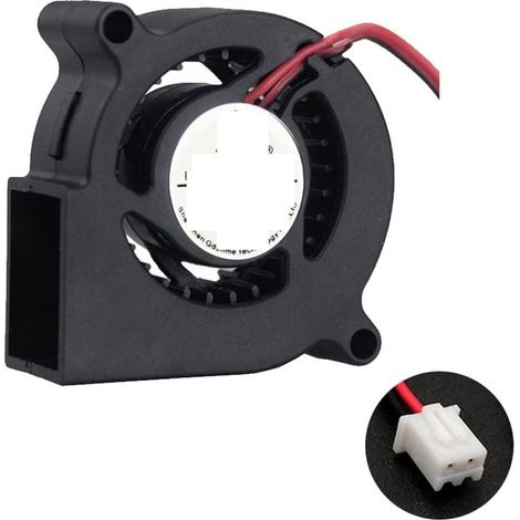ventilateur soufflant Refroidissement Turbo ventilateur ventilateur adaptateur Radial Turbo refroidisseur 3D pièces d'imprimante 5020 5V 12V 24V(5V XH2.54 2PIN) (1/5)