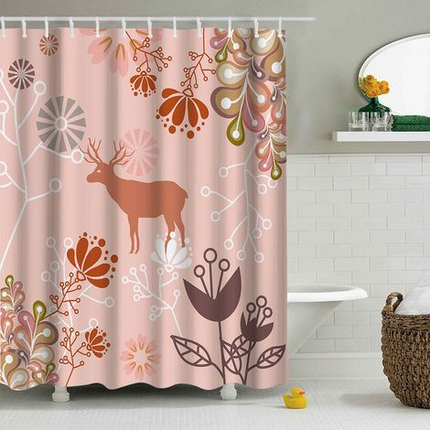 Duschvorhang 180 x 180 cm (Stil 9) – Maschinenwaschbar, schweres Polyester