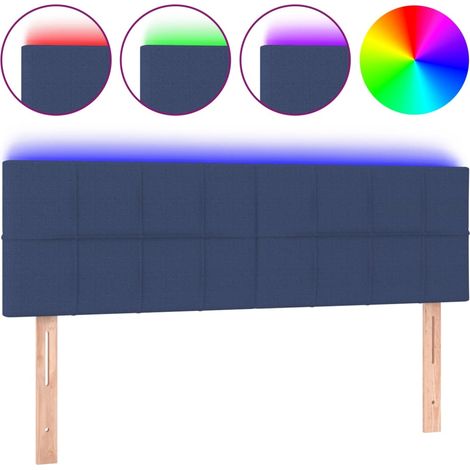 Maison Exclusive - Cabecero con LED de tela azul 144x5x78/88 cm