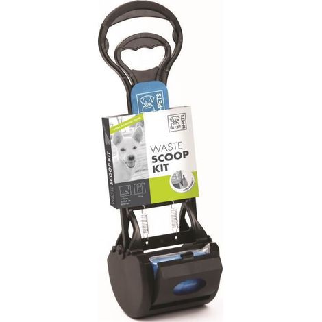 M-PETS Kit per raccolta deiezioni Waste Scoop Kit - 38x12x10,5cm - Nero e blu - Per cani