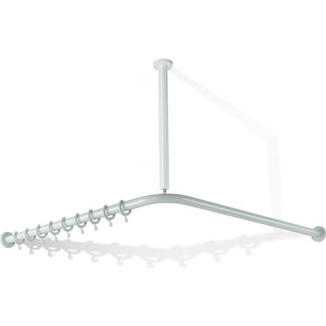 HEWI Vorhangstange Serie 801 1183mm kürzbar, 24 Ringe reinweiß (1/4)