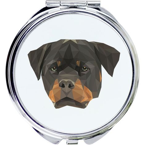 Rottweiler - specchio con foto e scritta geometrica di Art-Dog (1/3)
