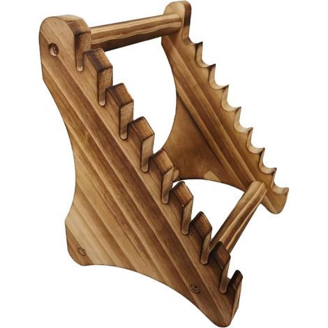 Présentoir à Couteaux, Porte-couteaux en Bois, Support de Stockage de Sabres de Comptoir à 8 Niveaux, Organisateur de Rangement Compact pour le Stockage et Exhibition de L’affichage des Couteaux (1/5)