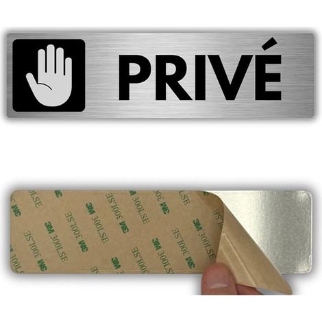 Panneau Privé - 5x18 cm - Aluminium - Espace Exclusif Résidents (1/5)