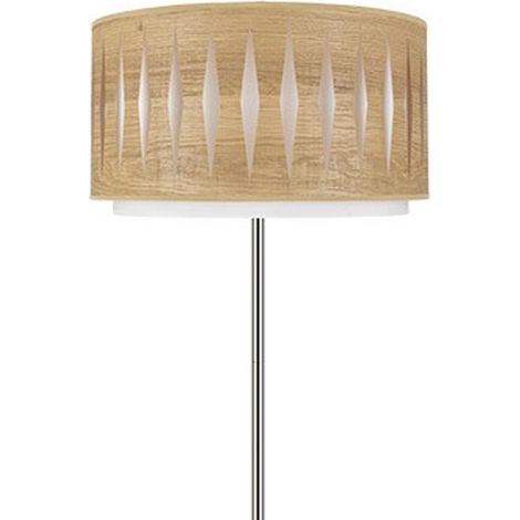 Pie Salon Alexandra 1xe27 Niquel/madera Clara 162x40x40 Cm (1/2)