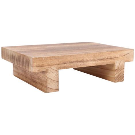 Pouf aus Massivholz, 25 x 18 x 7 cm – Mobiler Fußhocker für Wohnzimmer und Bett – Glatte und strapazierfähige Oberfläche – Praktisches Accessoire (1/5)