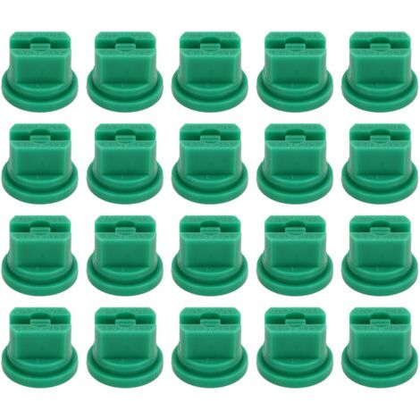 Lot de 20 buses de pulvérisation plates à jet plat en plastique haute pression pour pulvérisateur agricole, vertes, pour la protection des plantes. (1/5)