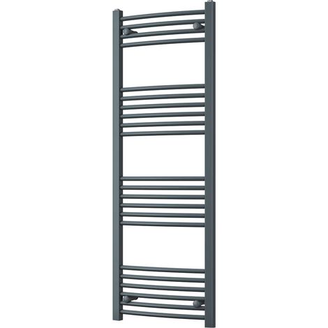 Zennor - Anthracite Heated Towel Rail - H1400mm x W500mm - Curved (1/3)