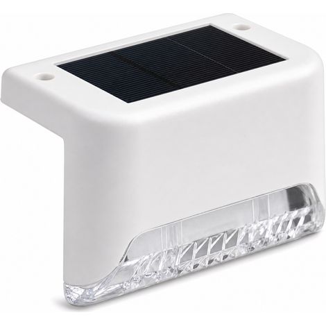 Lampe Solaire Escalier Étanche pour Clôture Jardin Blanc (1/5)