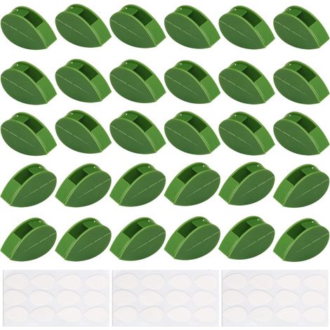 30 piezas de clips para plantas trepadoras, clips de fijación para pared, clips autoadhesivos con forma de hoja y punto de pegamento. (1/5)