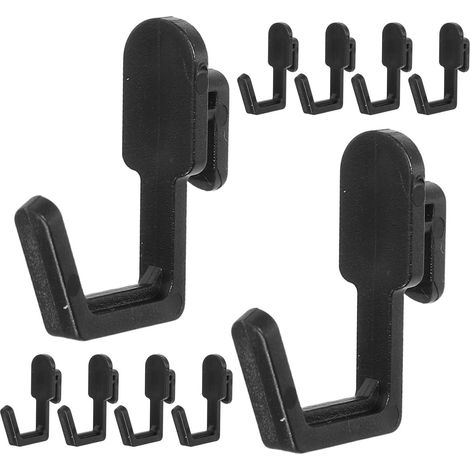 Crochets pour Panneaux Perforés Lot de 10 en Plastique Noirs Compatibilité Embouts Arrondis pour Rangement Sécurisé en Atelier ou Salle de Bricolage (1/5)