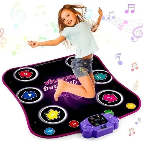 Tapis de danse enfant - JOULLI - Bluetooth - 5 jeux de danse - Enceinte bi-ampli - 6 flèches lumineuses (1/4)