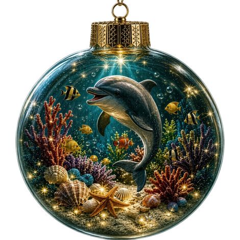Boule de Noël en cristal sur le thème de l'océan, décoration pour sapin de Noël, boule de cristal lumineuse, cadeau de Noël, style M avec lumières. (1/5)