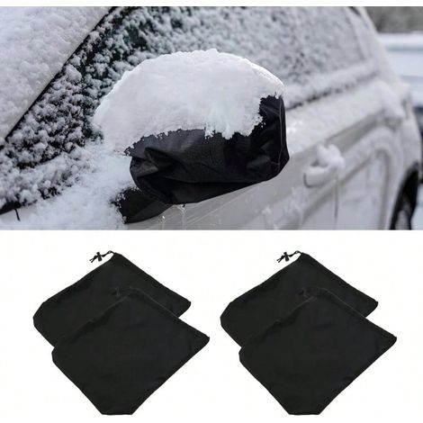 4 Protections de rétroviseur de voiture - Accessoires automobiles d'hiver, housse universelle imperméable contre la neige, protection de rétroviseur automatique, noires