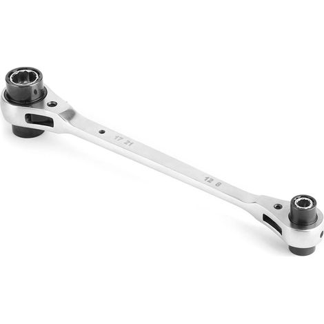 Llave de carraca multifuncional 8 en 1 de 8-21 mm con llave de vaso de doble extremo de 72 y 12 dientes - Herramientas para reparación de automóviles