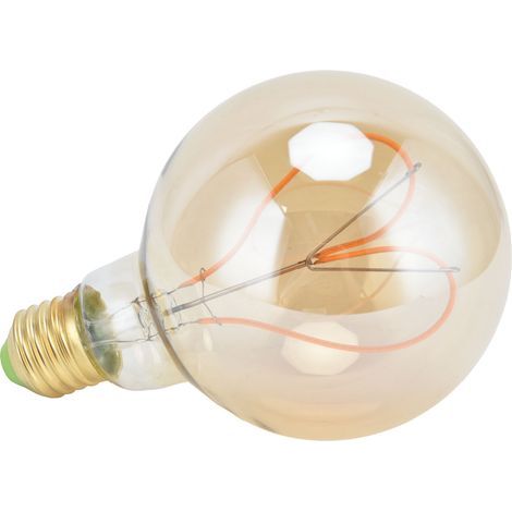 Ampoule LED vintage en forme de cœur, culot E27, dimmable, 4 W, 110 V, lumière dorée chaude pour chambre à coucher (1/5)