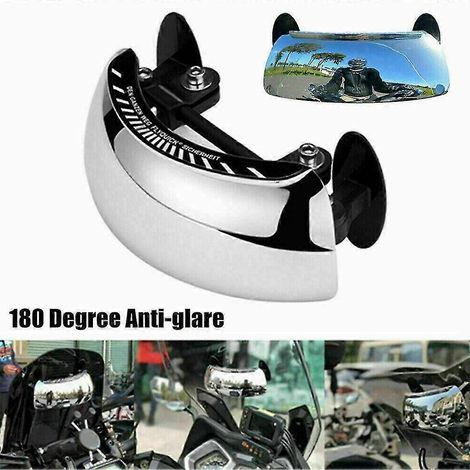 Motorcycle Windscreen 180+ Degree Blind Spot Mirror Wide Angle Rearview Mirror (1/5)