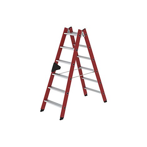 Escalera de plástico  con peldaños de aluminio acanalado  2 x 6