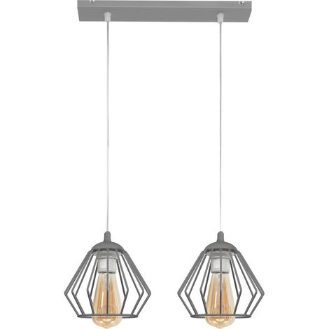 Helam AGAT Plafonnier Straight Bar Gris 40cm