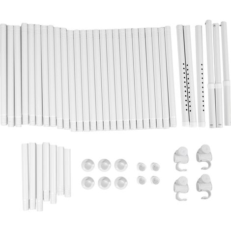 Tringle à rideau de séparation de pièce en acier au carbone, séparateur mural réglable, Tension du sol au plafond pour cloison d'espace, blanc mat (1/5)