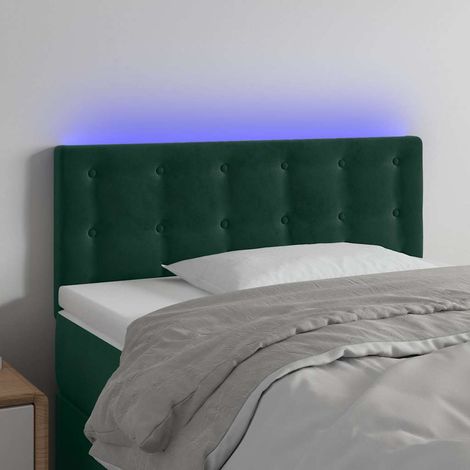 LED Kopfteil Dunkelgrün 100x5x78/88 cm Samt (1/5)