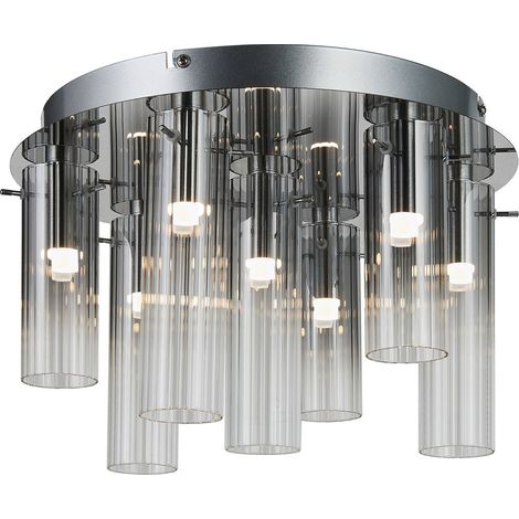 Lucande Lámpara de techo LED 'Korvitha' en Gris Vidrio