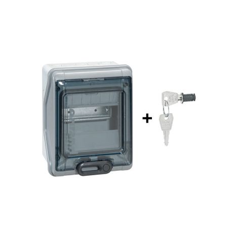 Legrand - Plexou00b3 - Coffret u00e9tanche + Serrure - 6 Modules - IP65/IK09 - Ref. : 001906+001966 (1/3)
