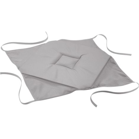 Lot de 4 galettes de chaise à rabat coloris gris (1/3)
