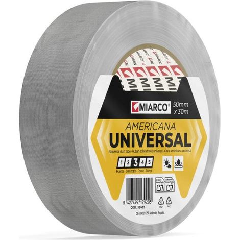 MIARCO cinta americana universal plata 50 mm x 10 m , Cinta americana universal plata 50 mm x 10 m Miarco Cinta americana universal eficaz para reparaciones de emergencia S
