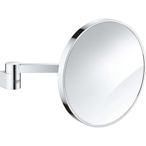 Grohe – Miroir grossissant rond sans lumière – Grossissement x7 – Fixations cachées – Chrome éclatant et durable (1/4)