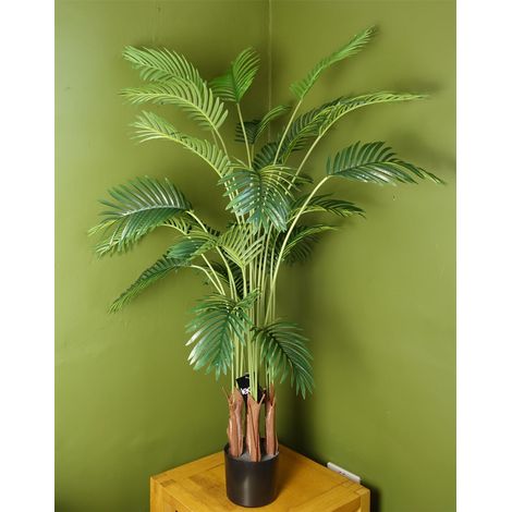 150cm Large Artificial Areca Palm Tree Potted in Black Pot (1/5)