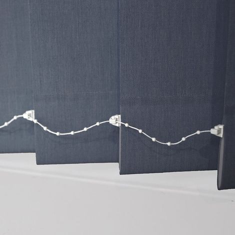 Chaîne de base blanche adaptée aux stores vénitiens verticaux, de 3 m de long, avec un espacement des perles de 127 mm (1/5)