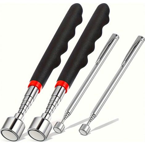 4 Outils de récupération magnétiques rétractables pour endroits difficiles d'accès – Outil magnétique pour récupérer vis, clous et pièces métalliques, adapté aux travaux DIY, automobile et à la répara (1/5)