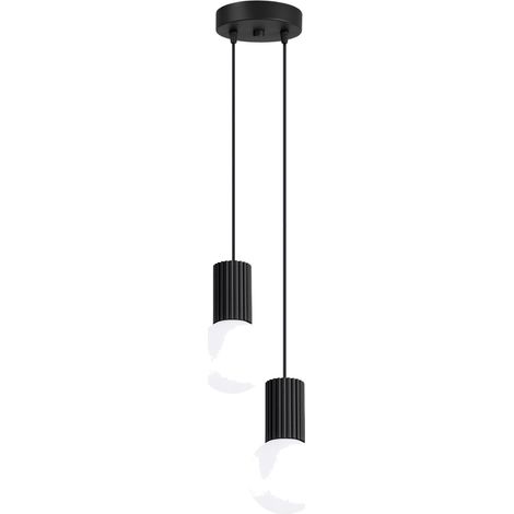 Suspensions Halo aluminium/verre noir 2xG9 15cm Sollux (1/5)