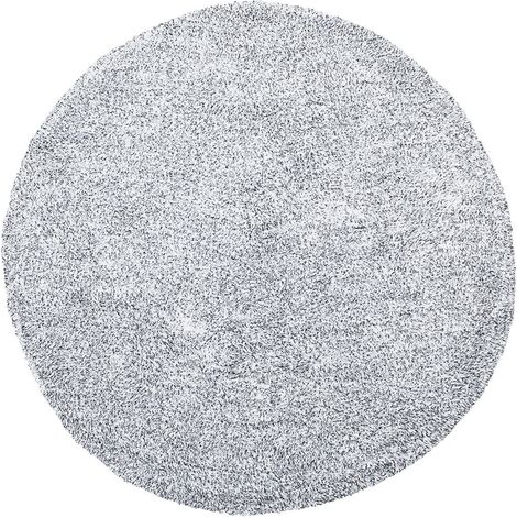 Alfombra de pelo largo gris 140 cm redonda moderna Demre (1/5)