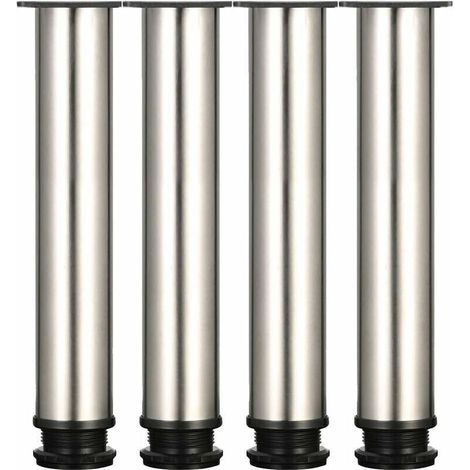 4 piedini regolabili in acciaio inox da 300 mm di altezza, piedini per mobili e tavoli (1/5)