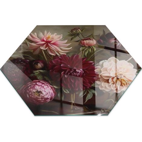 Plaque décorative de sol avec impression sous cheminée protection et design Bouquet floral en détail h40 cm (1/5)