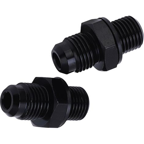 Adaptateur raccord refroidisseur d'huile transmission 1 paire 6AN-1/4NPS aluminium noir résistant corrosion type court (1/5)