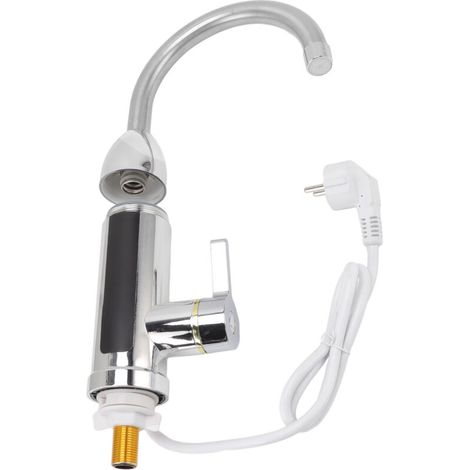 Grifo eléctrico con calefacción para cocina y baño – acero inoxidable, 220 V, enchufe europeo, calentador de agua instantáneo.