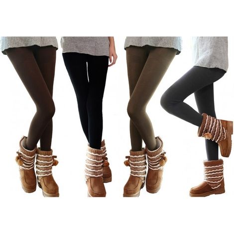 Set de 5 leggings thermiques pour femmes effet polaire ass. Saturne TU (1/5)