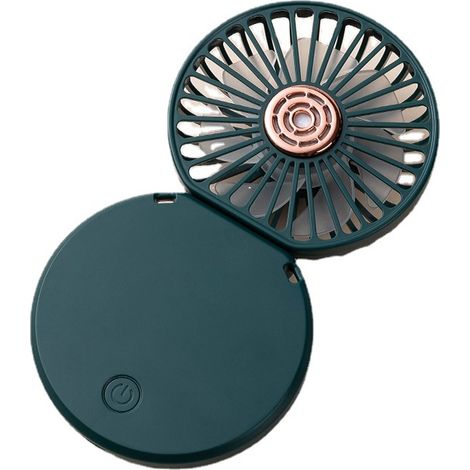 Tragbarer Mini-Handventilator über USB, wiederaufladbar, kleiner faltbarer Tischventilator mit 3 Geschwindigkeiten, leiser und leistungsstarker Handventilator für Heimbüro, Outdoor, Reisen (Dunkelgrün
